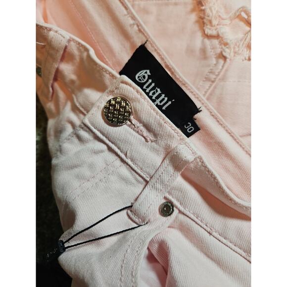 Guapi NWT Pink Distressed Jeans Men’s/Women’s Ripped Streetwear Designer Denim - Picture 8 of 9